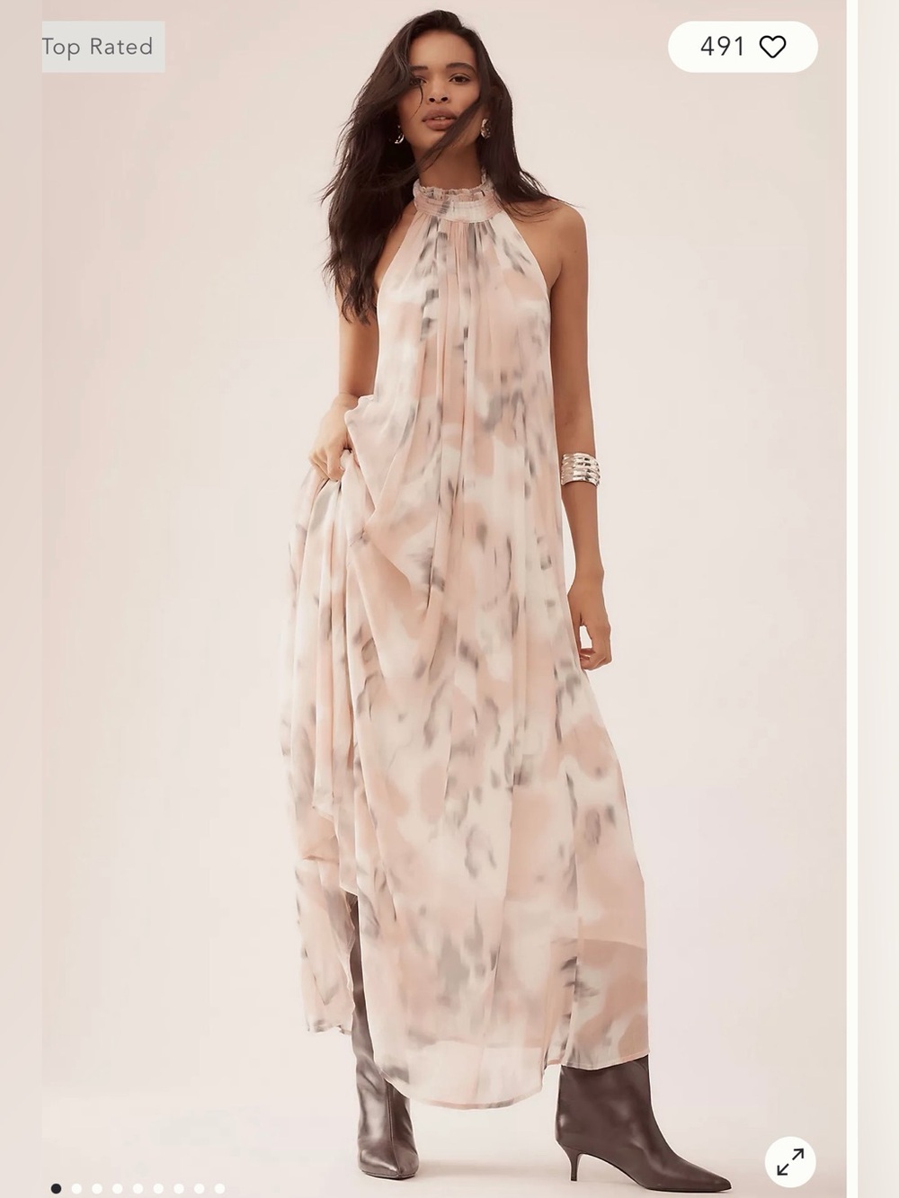 Maeve Halter Sheer Printed Maxi Dress Sz Medium NWT! - Picture 5 of 12